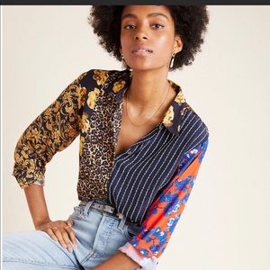 New with tags size small Anthropologie Drhuv Kapoor printed blouse